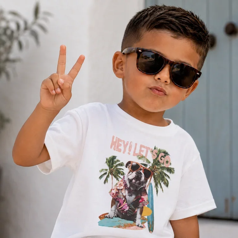 T-shirt Voto (bright white surf dog)
