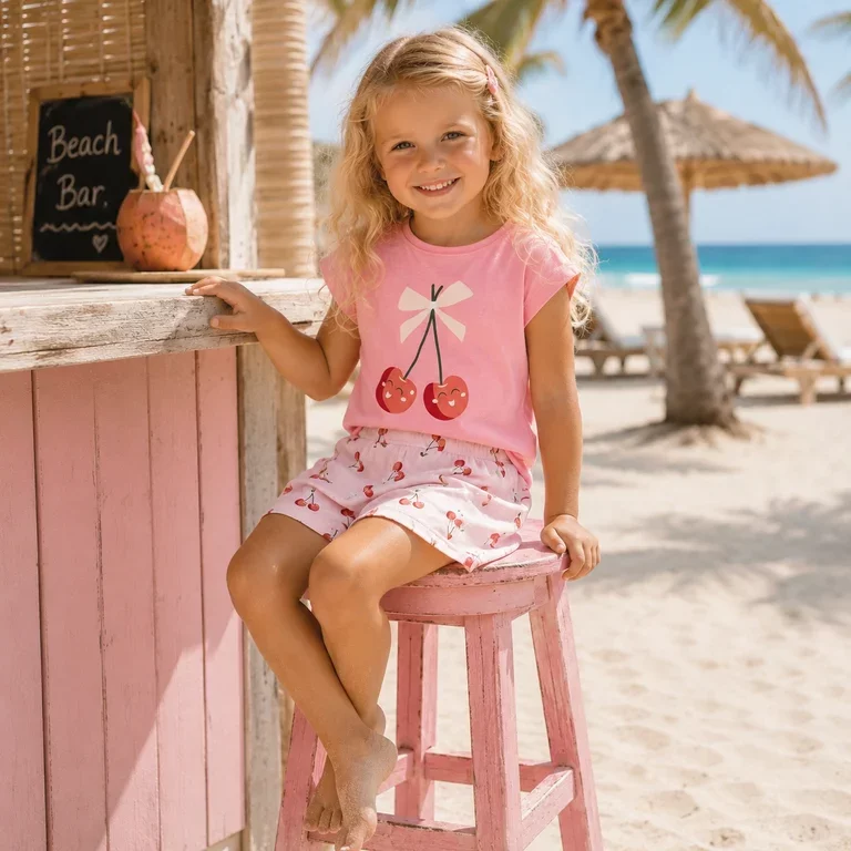 T-shirt REGULAR FIT Vigea (pink drink happy cherries)