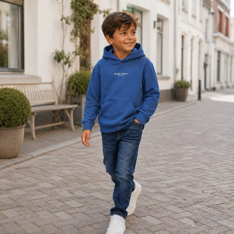 Trui sweat hoodie Brody (delft)