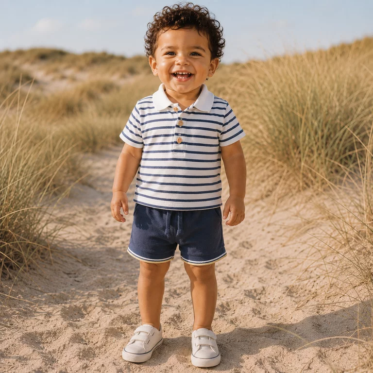 Polo shirtje Jarl (cloud dancer striped)