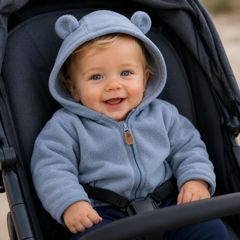 Baby zomerjasje fleece Meeko (flint stone)