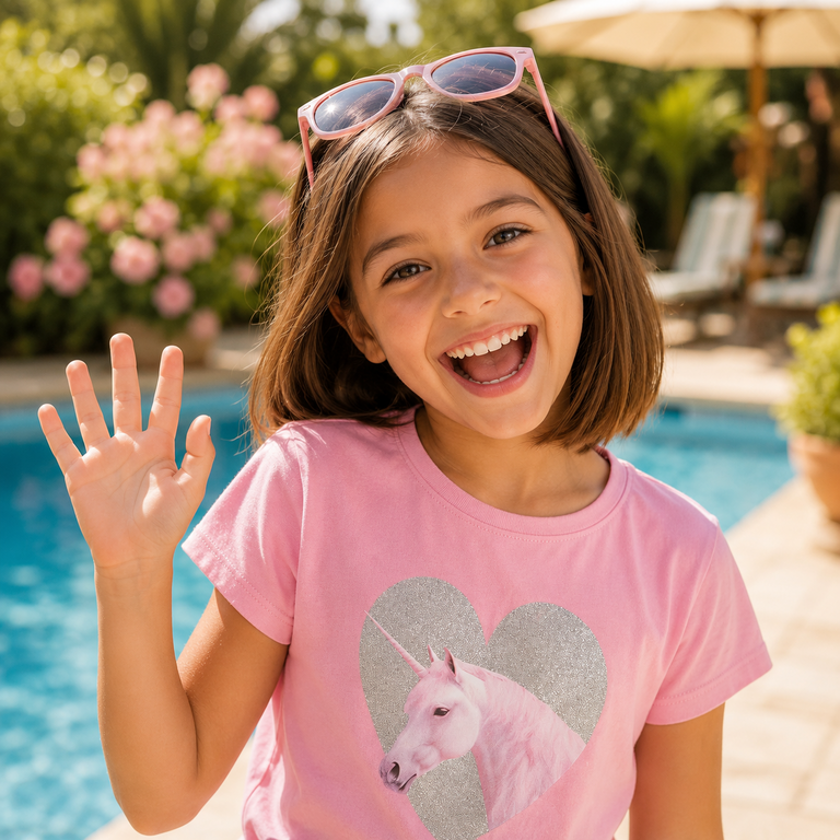 T-shirt Votia (pink drink glitter unicorn)