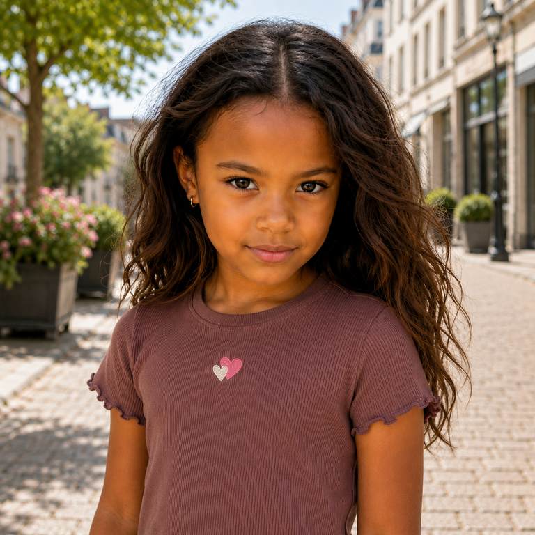 T-shirt rib Hanilia (marron)