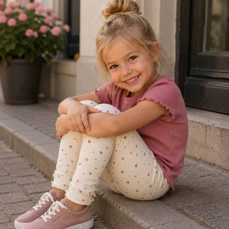 Joggingbroek hartje Hayla (alond milk)