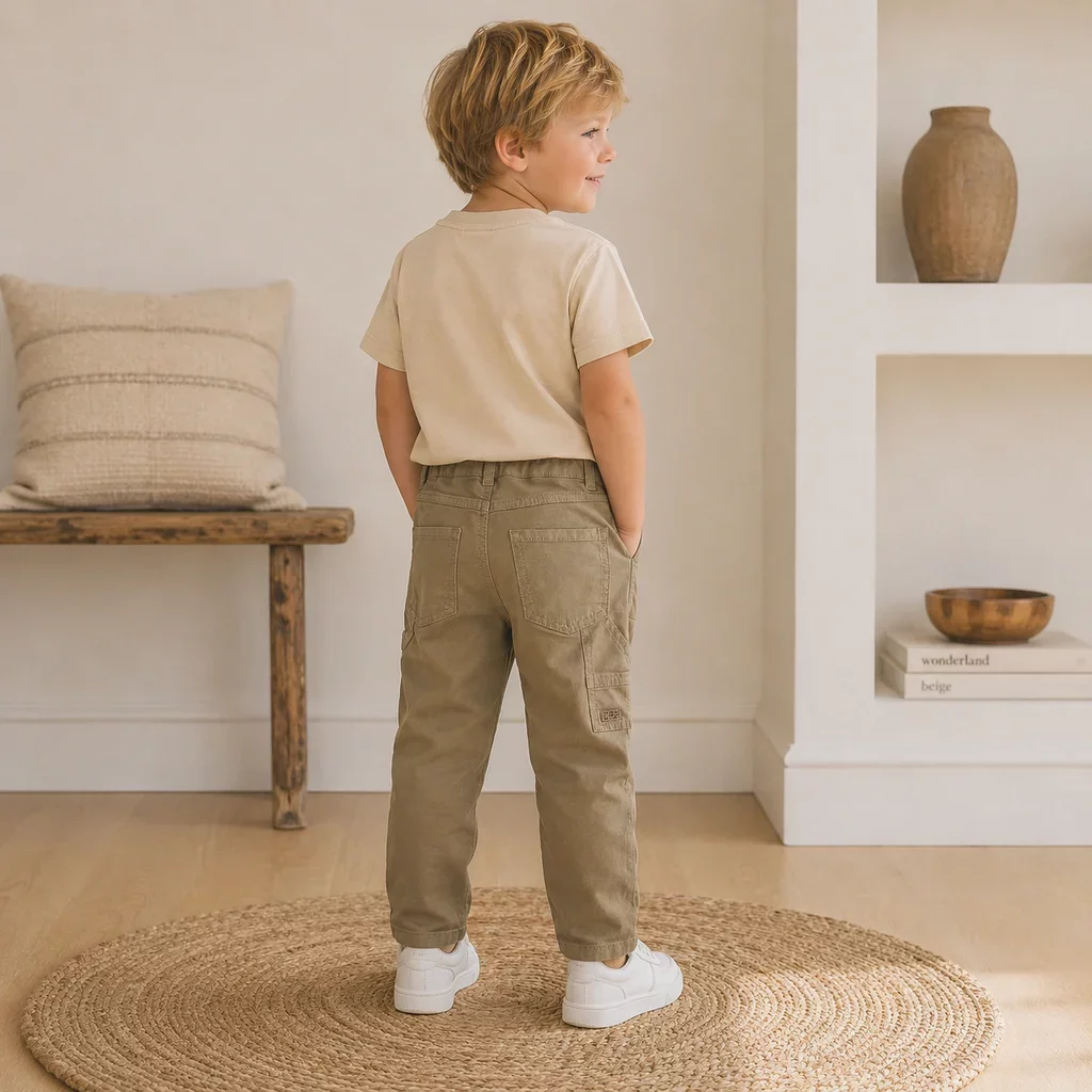 Broek TAPERED FIT twill cargo Ben (kelp)