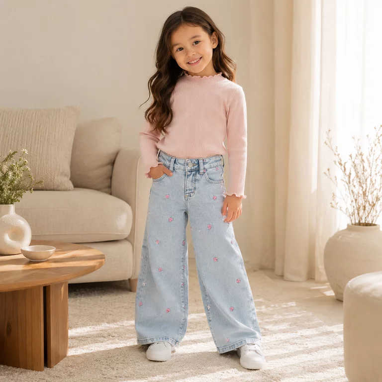 Jeans WIDE LEG Rose (light blue bleached denim)