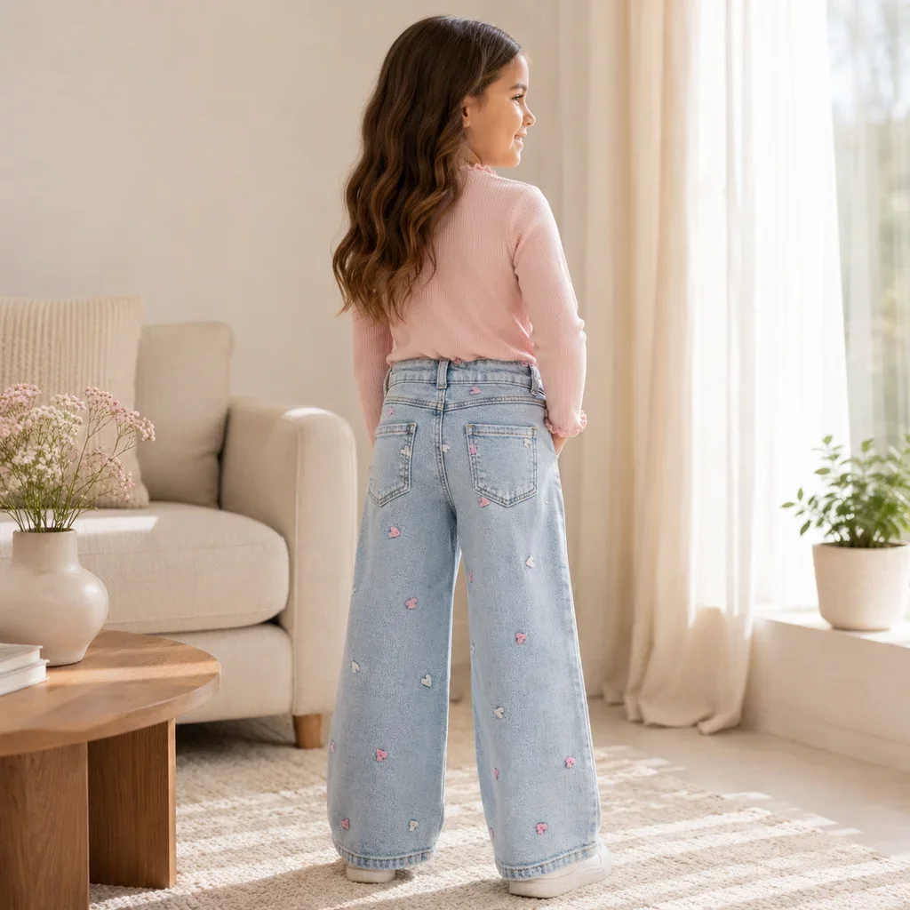 Jeans WIDE LEG Rose (light blue bleached denim)
