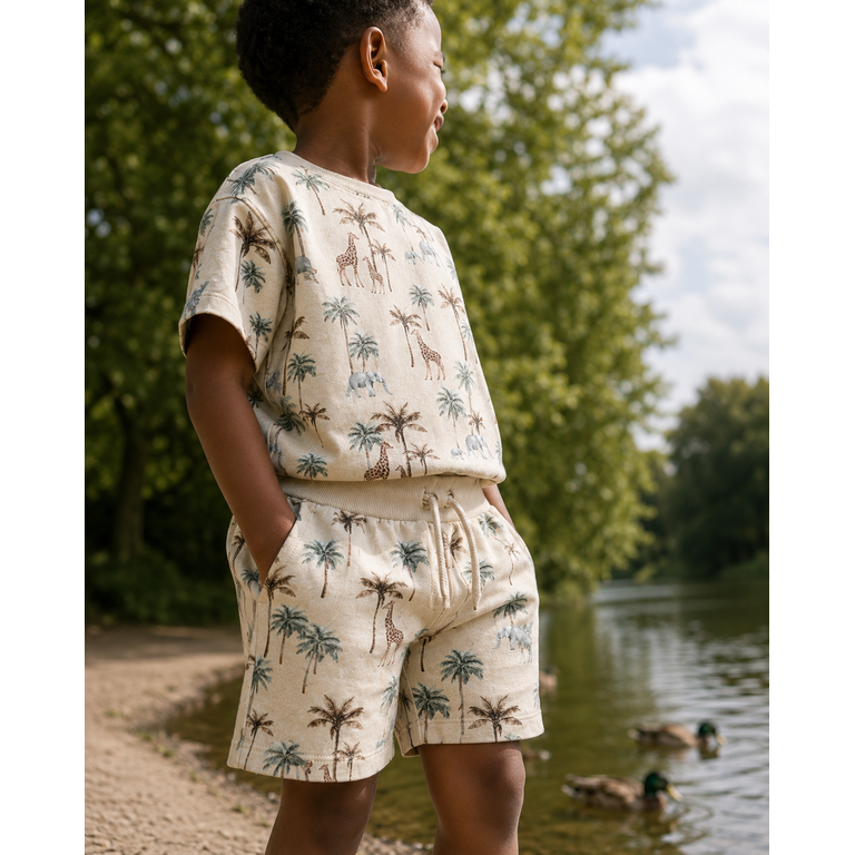 Korte broek sweat Henry (peyote melange)