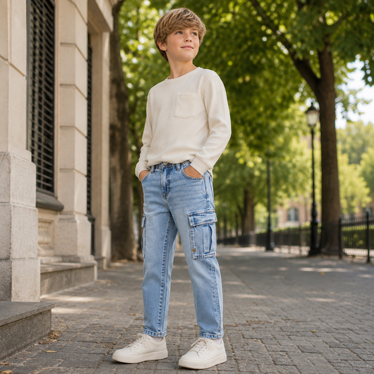 Jeans cargo TAPARED Silas (light blue denim)