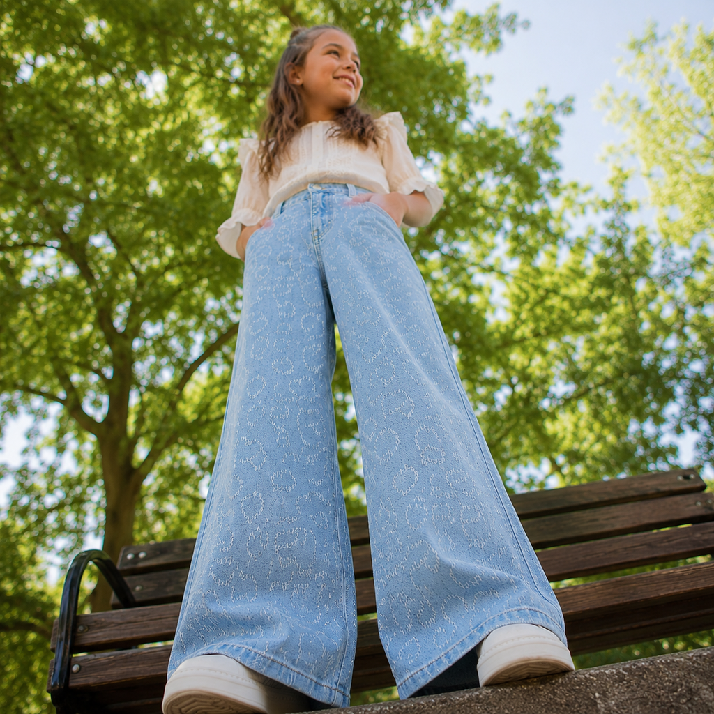 Jeans WIDE LEG harten Rose (light blue denim)