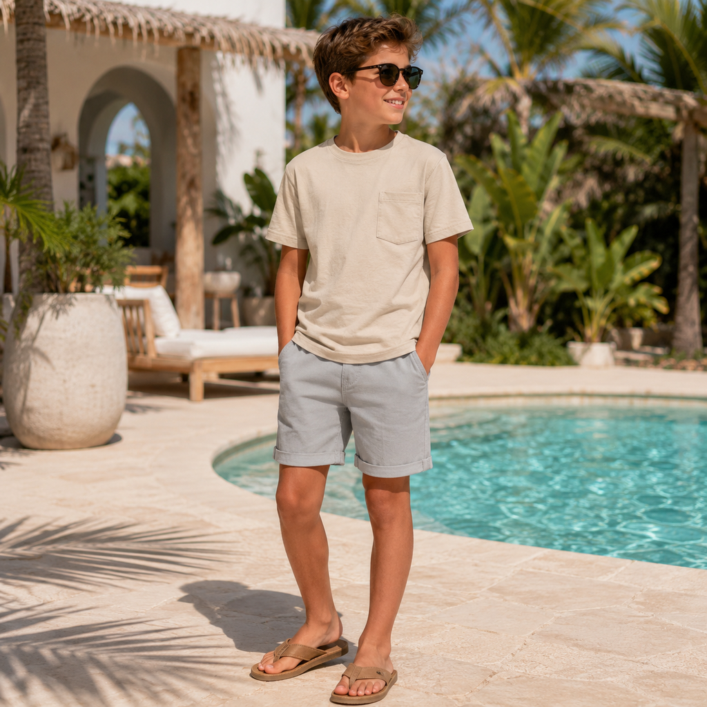 Korte spijkerbroek SLIM FIT Silas (medium grey denim)