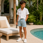 Name It Korte broek twill STRAIGHT Ryan (blue fog)