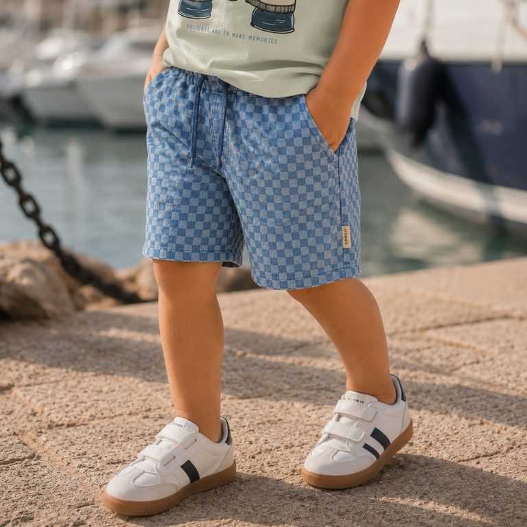 Korte jog jeans  JOGGER Ben (medium blue denim blocks)
