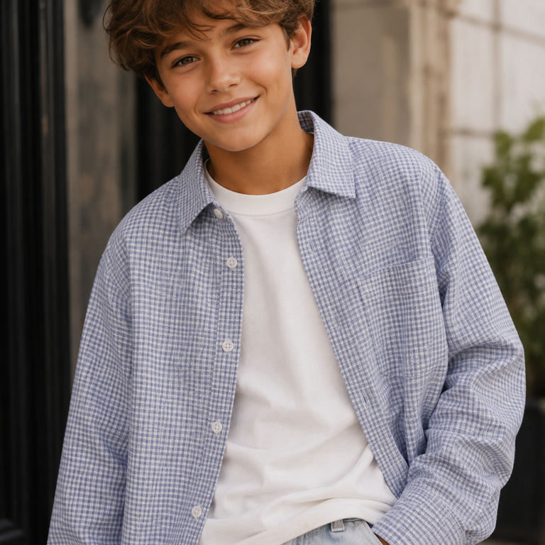 Jasje/overhemd Kristian (ashley blue check)