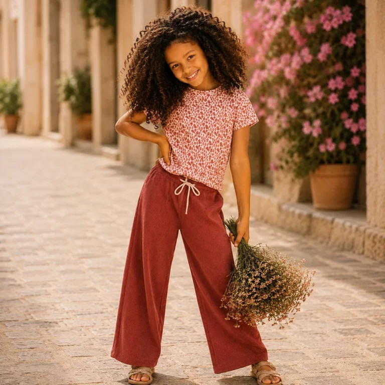 Broek WIDE LEG Fenna satijn plisse (desert stone)