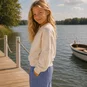 Like Flo Broek Fenna metallic plisse (light blue)