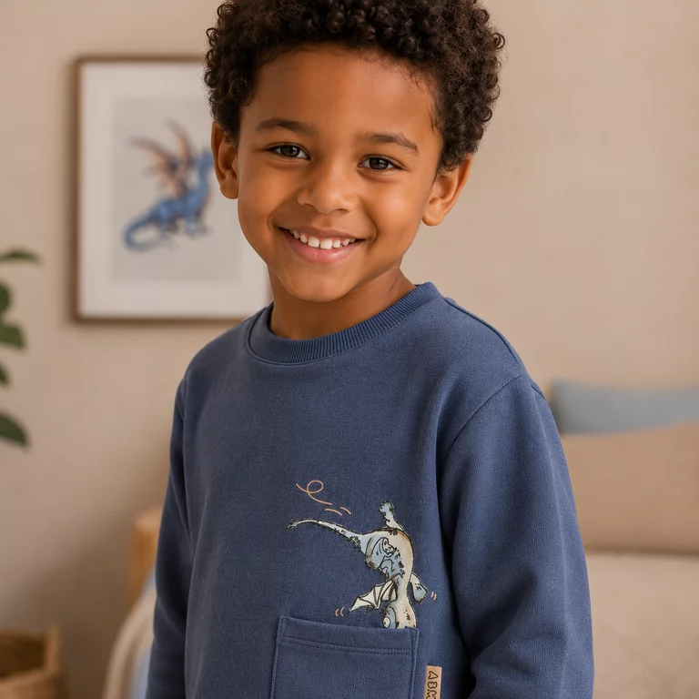Trui sweat Kaj (vintage indigo)