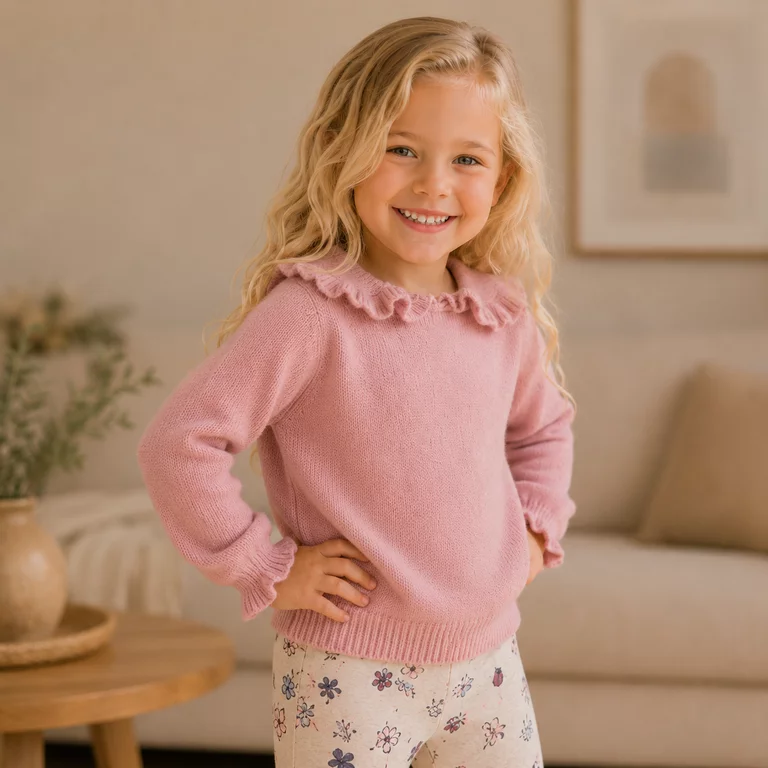 Gebreid truitje met kraag REGULAR FIT Kirstena (lilas)