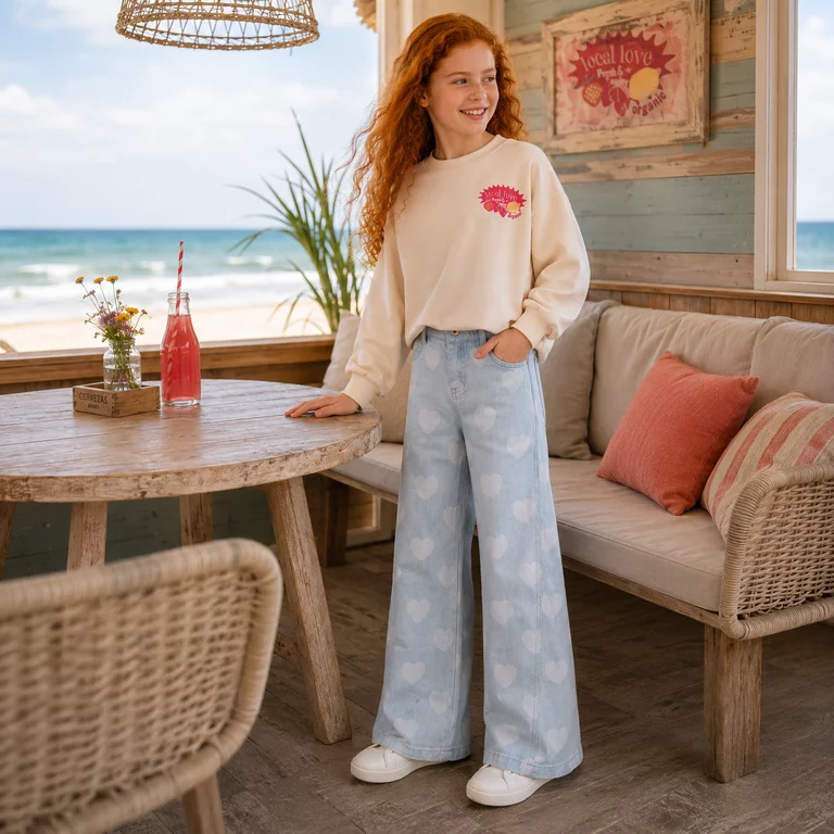 Spijkerbroek wide fit (heart denim)