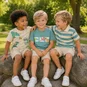 Blue Seven T-shirt (pebble)