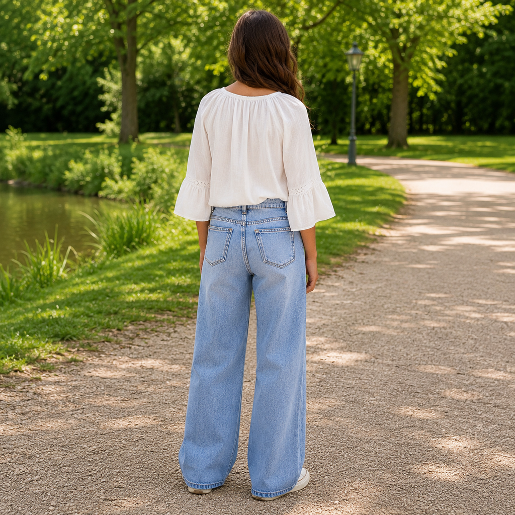 Jeans WIDE LEG Rose (medium blue denim)