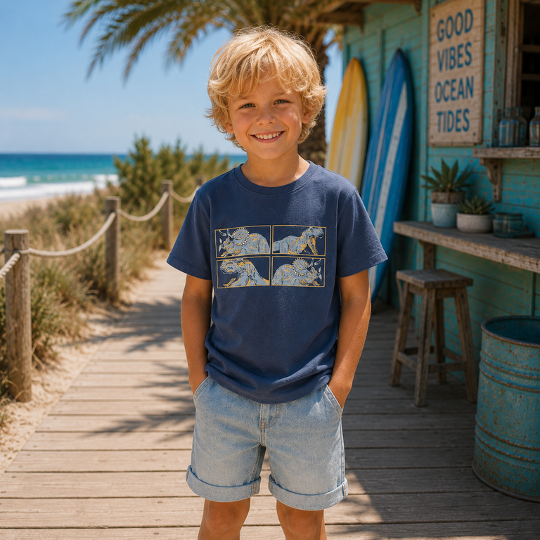 T-shirt Vux (vintage blue dino dino)