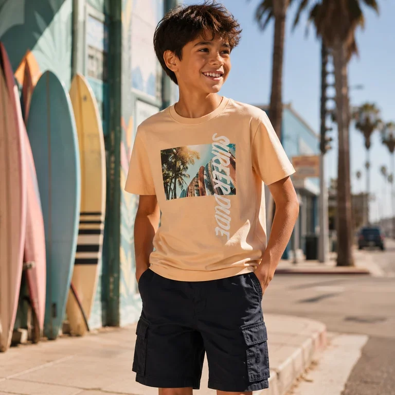 T-shirt Voto (peach fuzz surf)