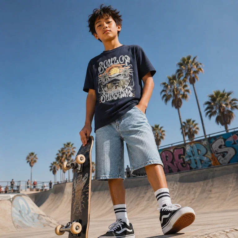 Jeans bermuda SKATER Ben (light blue denim)
