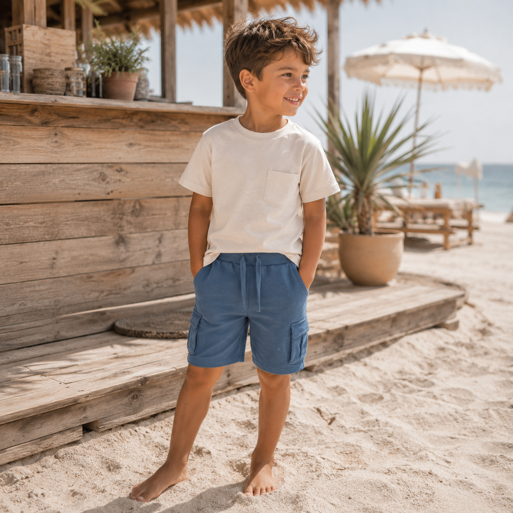 Korte broek cargo sweat Moli (vintage indigo)