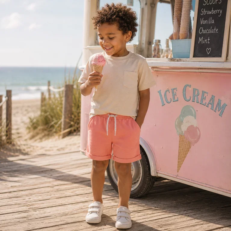 Korte broek sweat Vermo (peach echo)