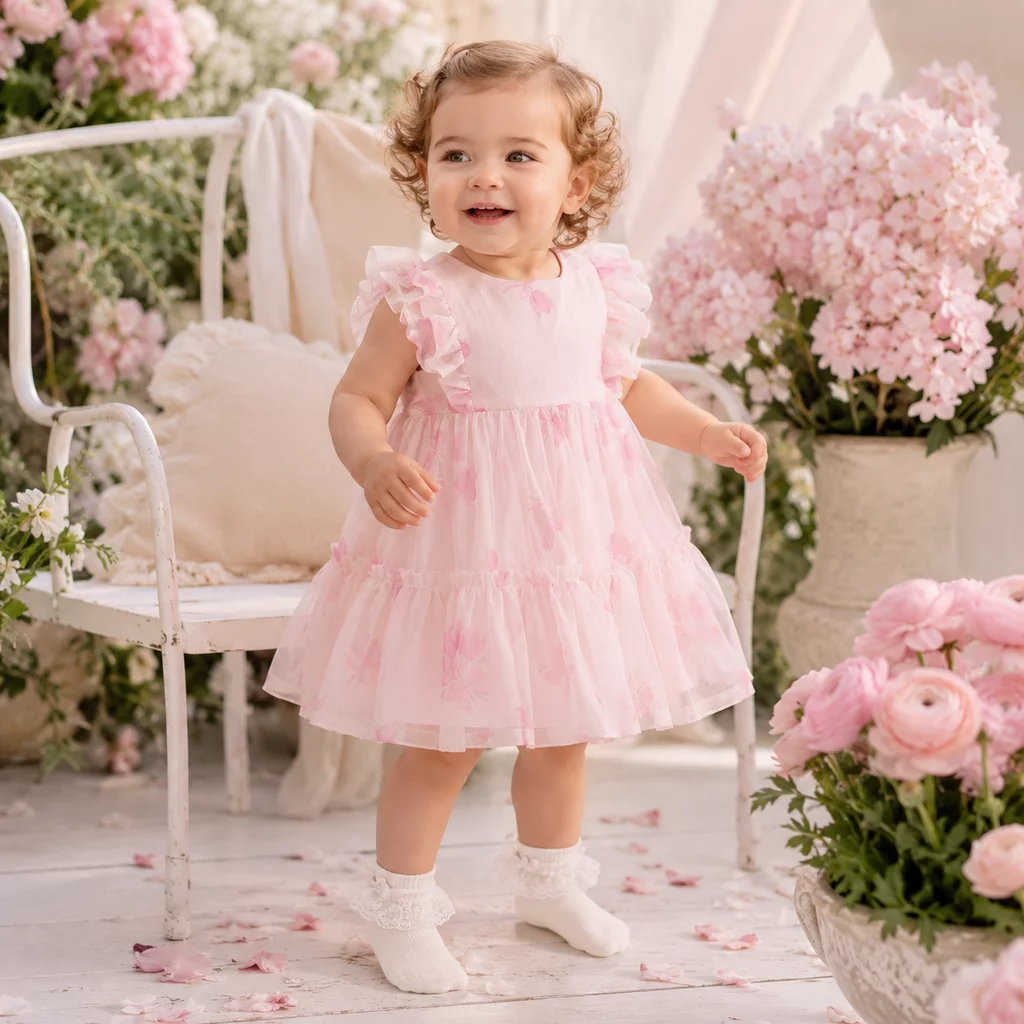 Jurkje tulle (baby rose)