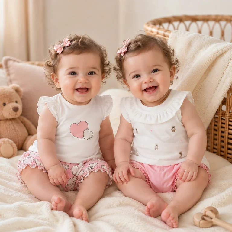 Twee setjes, vierdelig (baby rose)