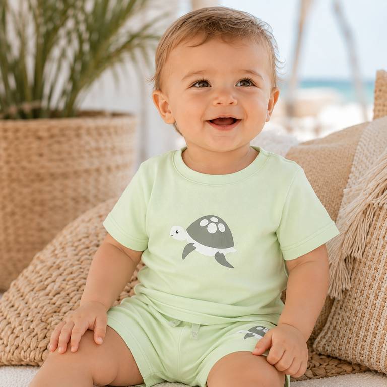 T-shirt Vacion (lime cream turtle)