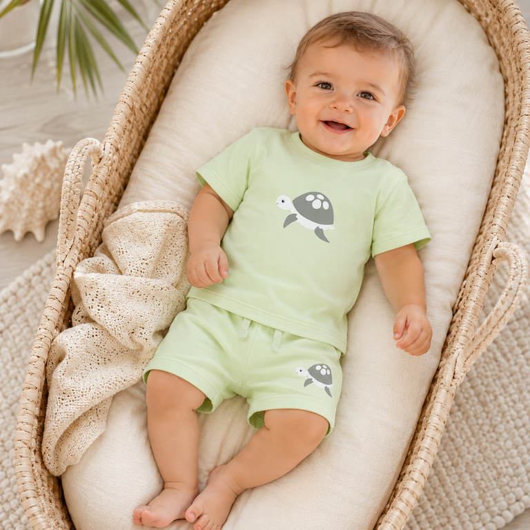 Kort broekje Vacion (lime cream turtle)