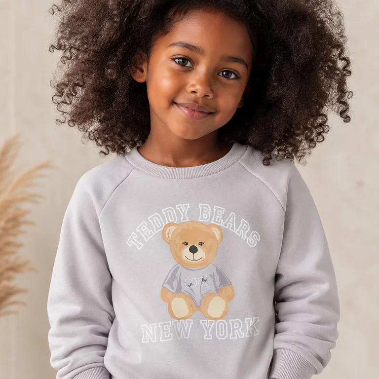 Trui sweat Venus (lilac marble teddy bear)