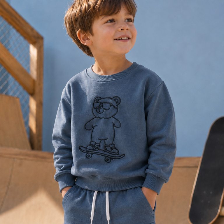 Trui sweat Dalk (vintage indigo)