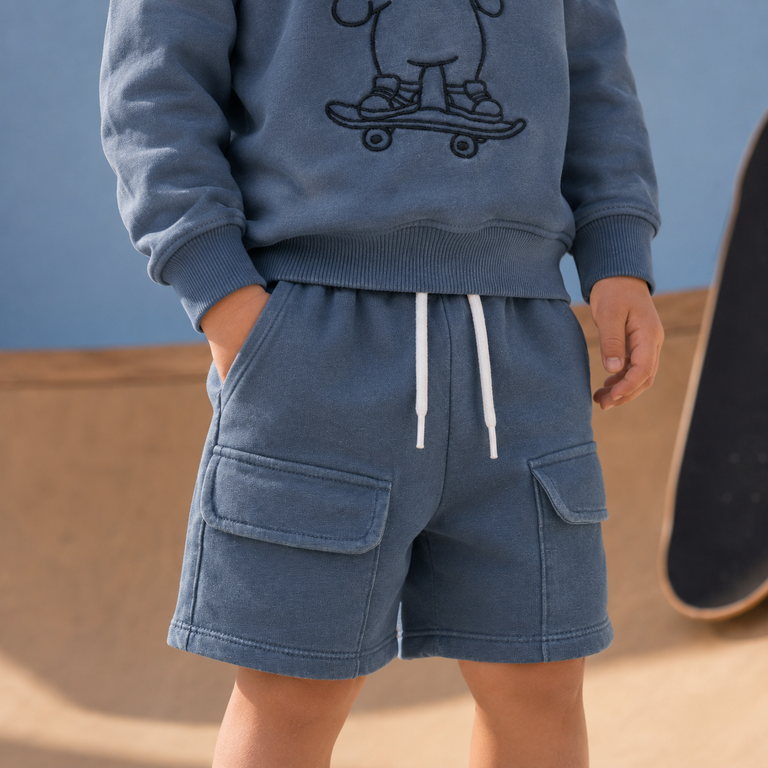 Korte broek sweat Dalk (vintage indigo)