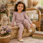 Name It Longsleeve rib ruffle SLIM Blitta (dawn pink melange)