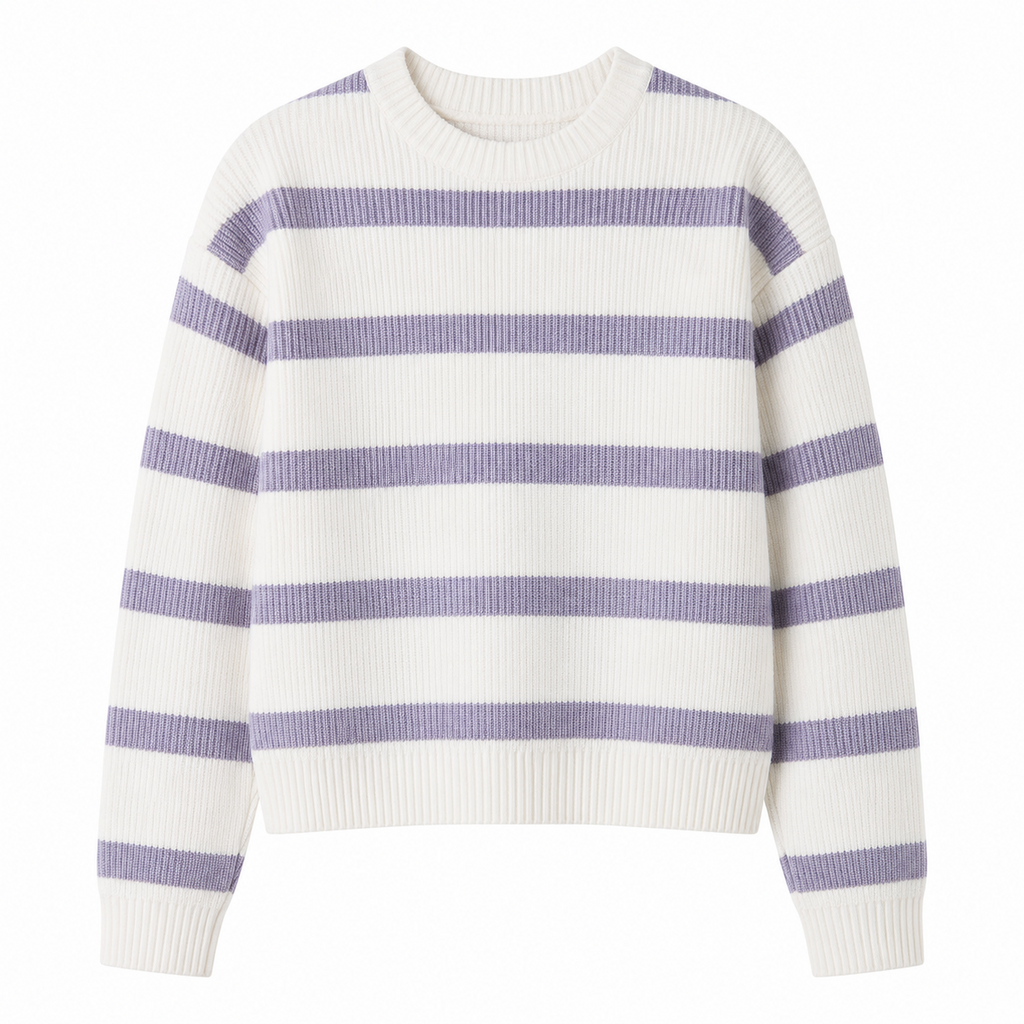 Gebreide trui Vnilla (lavender gray/cloud dancer)