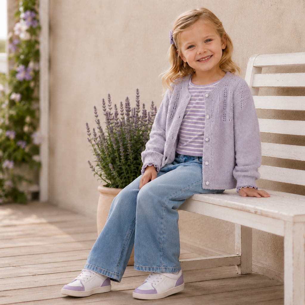 Longsleeve rib SLIM Vemma (lavender gray/lilac marble)