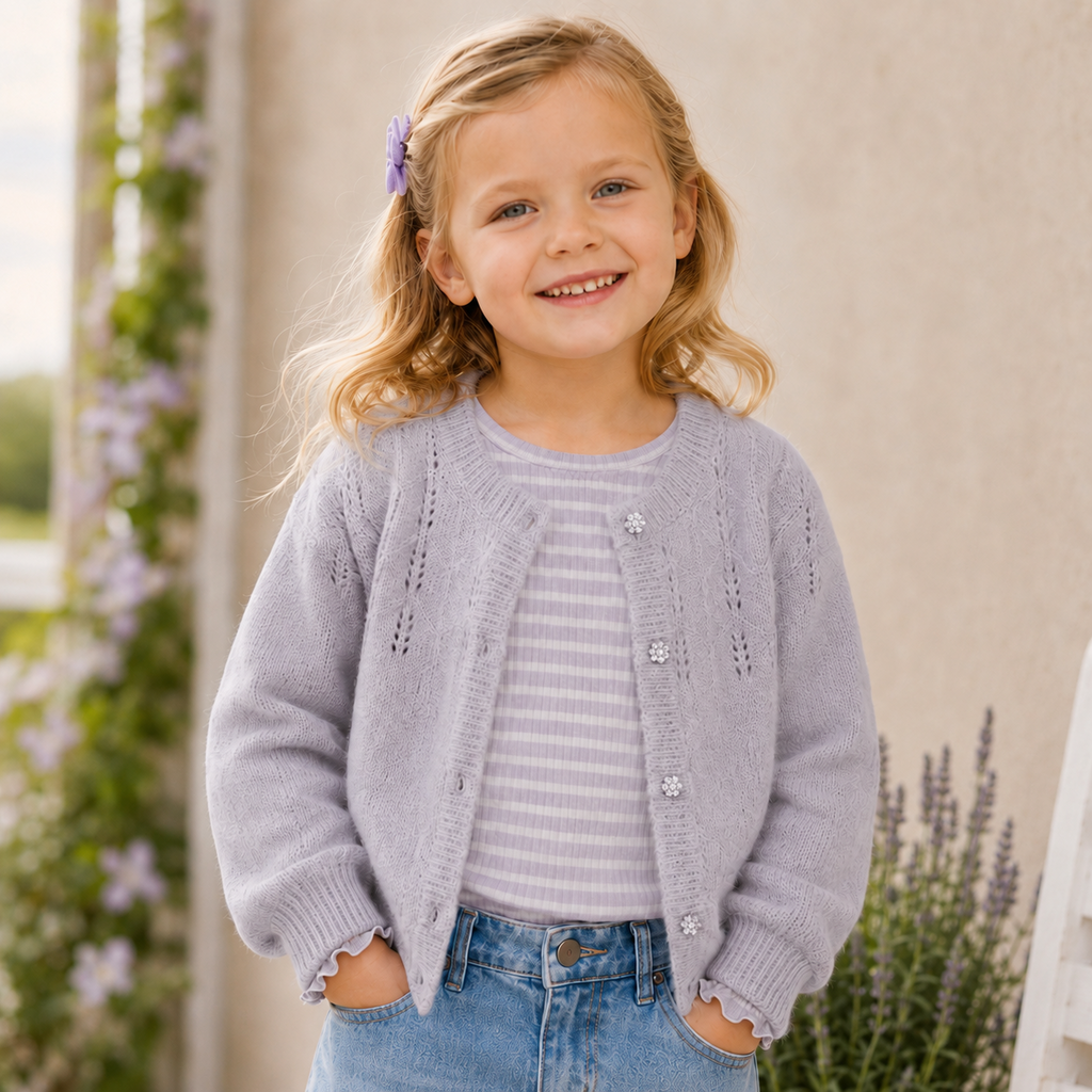 Gebreid vestje Batrilla (lavender gray)