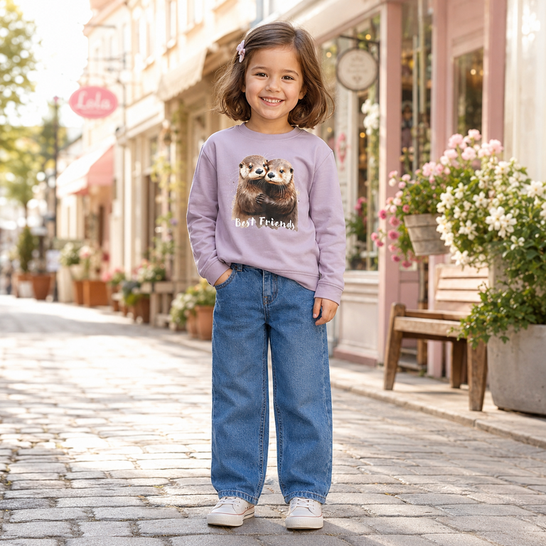 Longsleeve Votea (lavender gray otter friends)