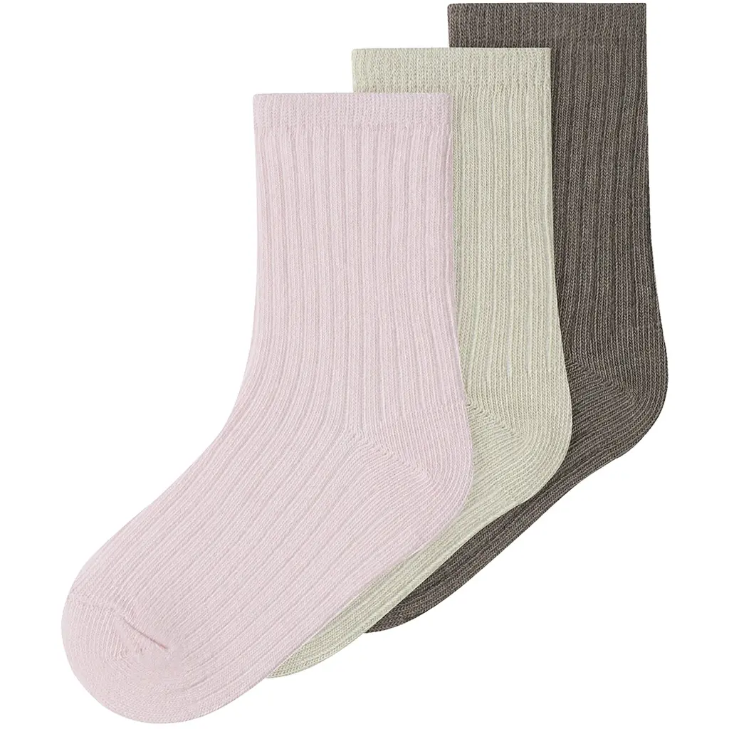 Drie paar sokken Nobba (almond milk/brown lentil/cradle pink)