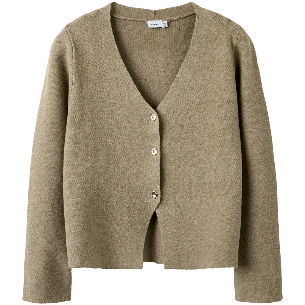Zacht gebreid vest Berta (mocha meringue)