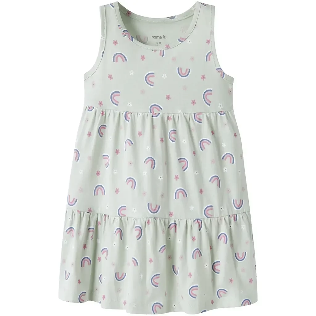 Zomerjurkje REGULAR FIT Vigga (pale aqua rainbow)