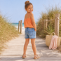 Name It Korte spijkerbroek MOM FIT Rose (medium blue denim sterren)