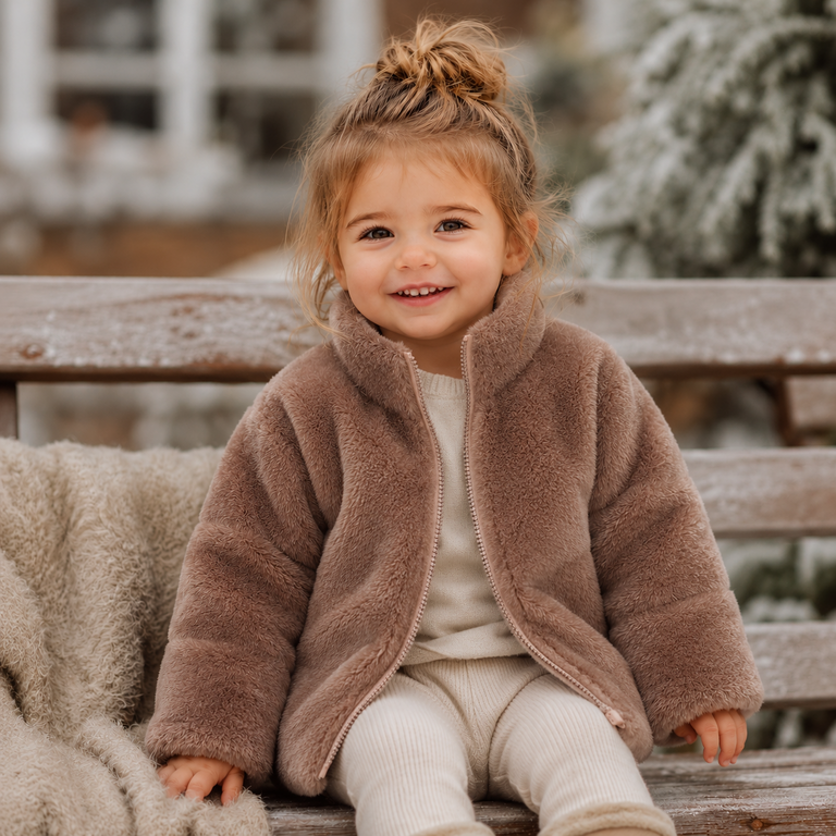 Winterjas fake fur Mosa (brownie)