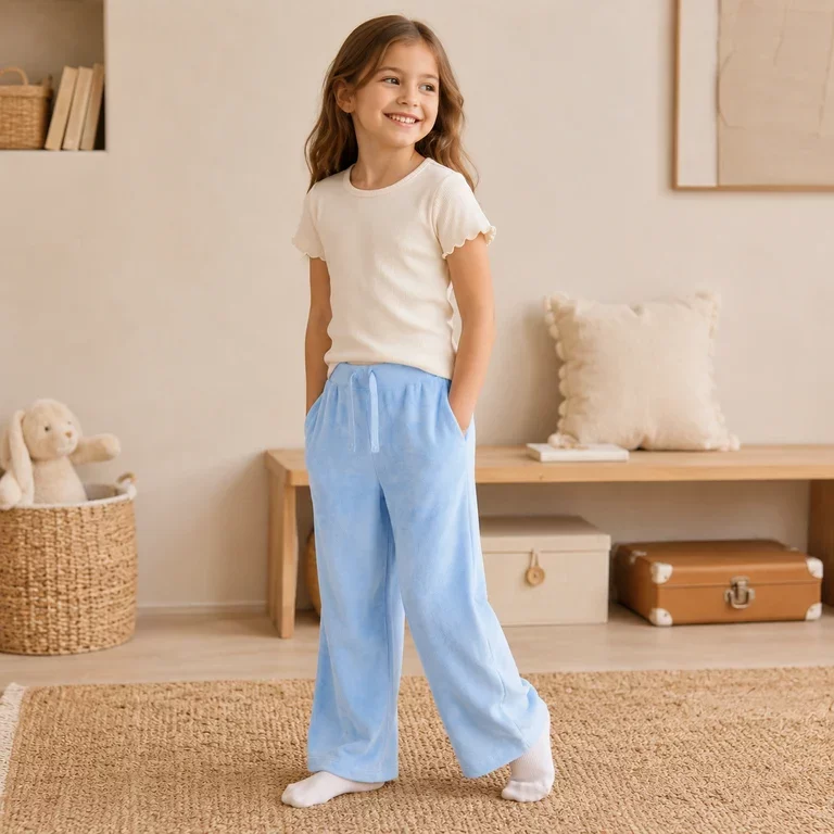 Broek BOOTCUT velours Najala (vista blue)