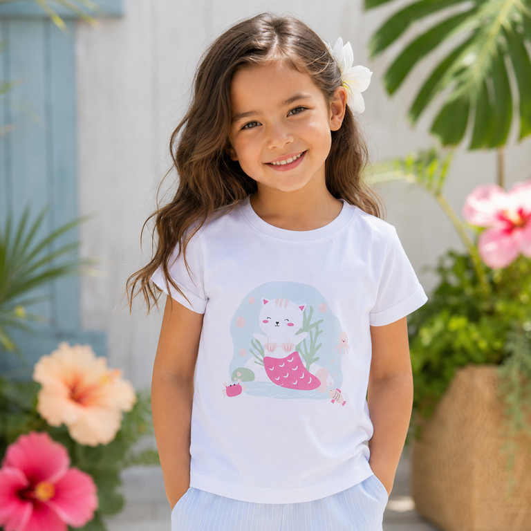 T-shirt Vix (bright white mermaid)