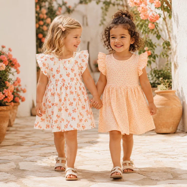 Twee zomer jurkjes (peach)